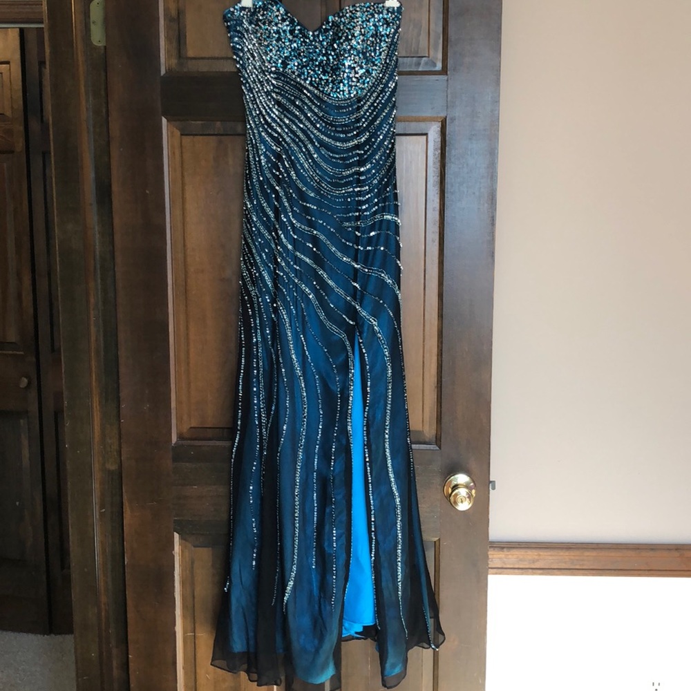 Sequin floor length prom gown